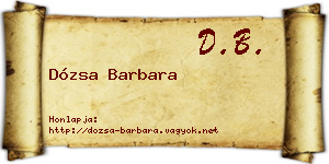 Dózsa Barbara névjegykártya