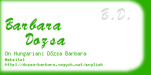 barbara dozsa business card
