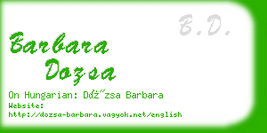 barbara dozsa business card